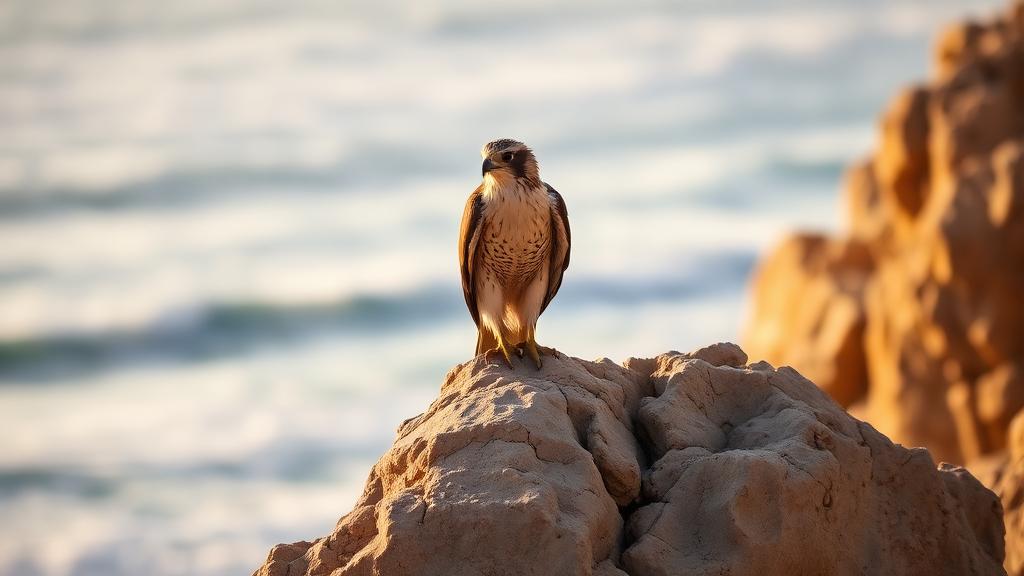 Peregrine Falcon on a San Diego beach
