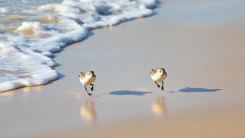 Sanderling on a San Diego beach